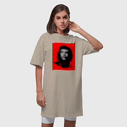 Футболка женская-платье Че Гевара расплывчатая иллюзия, цвет: миндальный — фото 2