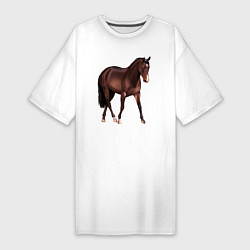 Футболка женская-платье Австралийская пастушья лошадь, цвет: белый