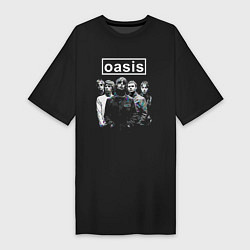 Футболка женская-платье Oasis рок группа, цвет: черный