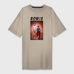 Футболка женская-платье David Bowie Diamond Dogs, цвет: миндальный