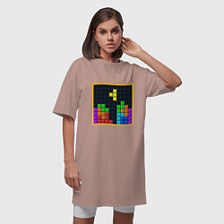 Футболка женская-платье Tetris, цвет: пыльно-розовый — фото 2