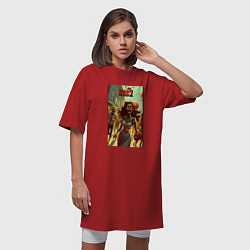 Футболка женская-платье Зомби девушка, цвет: красный — фото 2