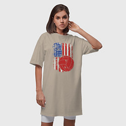 Футболка женская-платье Волейбол США, цвет: миндальный — фото 2