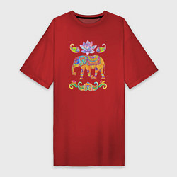 Женская футболка-платье Индийский слон батик