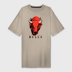 Футболка женская-платье Chicago bull, цвет: миндальный