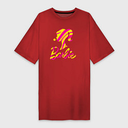 Футболка женская-платье Барби и желтый леденец, цвет: красный