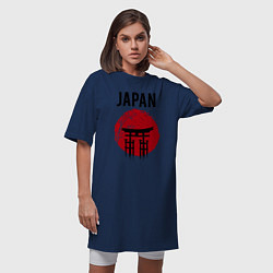 Футболка женская-платье Japan red sun, цвет: тёмно-синий — фото 2