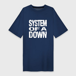 Футболка женская-платье SoD - System of a Down, цвет: тёмно-синий