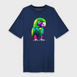 Женская футболка-платье Мультяшный попугай