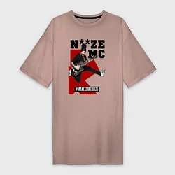 Футболка женская-платье Noize MC - guitarist, цвет: пыльно-розовый