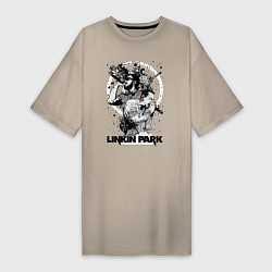 Футболка женская-платье Linkin Park all, цвет: миндальный