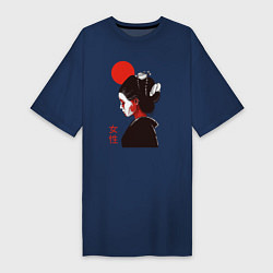 Футболка женская-платье Geisha sun, цвет: тёмно-синий