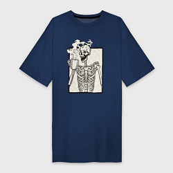 Женская футболка-платье Skeleton morning