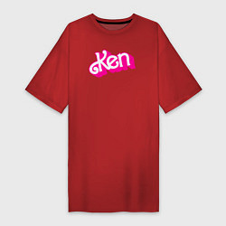 Футболка женская-платье Логотип розовый Кен, цвет: красный