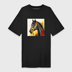Женская футболка-платье Вороной конь