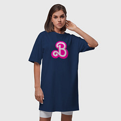 Футболка женская-платье Б - значит Барби, цвет: тёмно-синий — фото 2