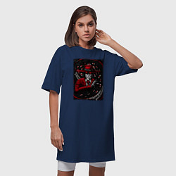 Футболка женская-платье Хеллсинг Алукард и монстр, цвет: тёмно-синий — фото 2