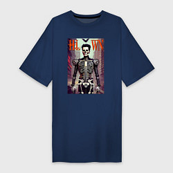 Футболка женская-платье Skeleton fashionista - art - poster, цвет: тёмно-синий