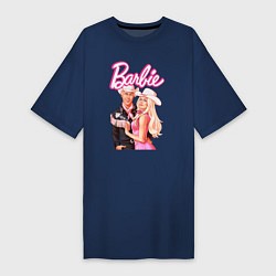 Футболка женская-платье Барби и Кен - Фильм, цвет: тёмно-синий