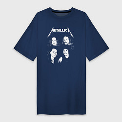 Футболка женская-платье Metallica band, цвет: тёмно-синий