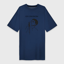 Футболка женская-платье Йен Кёртис Joy Division, цвет: тёмно-синий