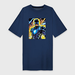 Футболка женская-платье Супергерой комиксов, цвет: тёмно-синий