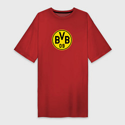 Футболка женская-платье Borussia fc sport, цвет: красный