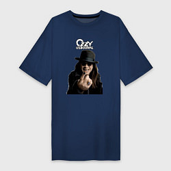 Футболка женская-платье Ozzy Osbourne fist, цвет: тёмно-синий