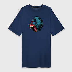 Футболка женская-платье Mandrill monkey, цвет: тёмно-синий