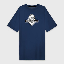 Футболка женская-платье Volleyball club, цвет: тёмно-синий