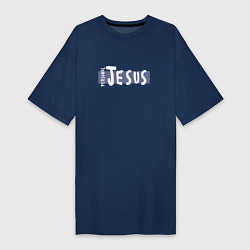 Футболка женская-платье Depeche Mode - personal jesus logo, цвет: тёмно-синий