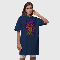 Футболка женская-платье Purple owl, цвет: тёмно-синий — фото 2