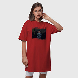 Футболка женская-платье Кругом враги рисунок, цвет: красный — фото 2