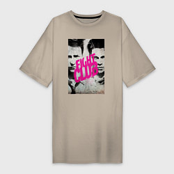 Женская футболка-платье Fight club - pink title