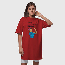 Футболка женская-платье Самая лучшая мама - девушка ретро, цвет: красный — фото 2