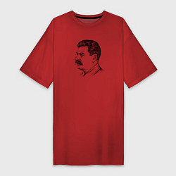 Футболка женская-платье Сталин в профиль, цвет: красный
