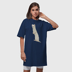 Футболка женская-платье Белая ласка, цвет: тёмно-синий — фото 2