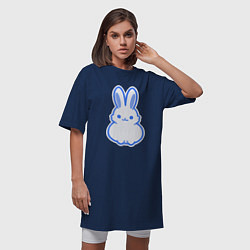 Футболка женская-платье White bunny, цвет: тёмно-синий — фото 2