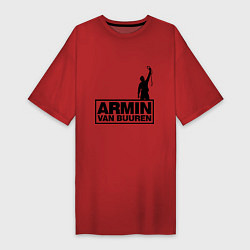 Футболка женская-платье Armin van buuren, цвет: красный