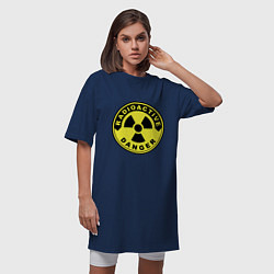 Футболка женская-платье Danger radiation sign, цвет: тёмно-синий — фото 2