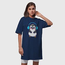 Футболка женская-платье Милый пингвинчик, цвет: тёмно-синий — фото 2