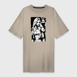 Женская футболка-платье Barbie - sketch ai art