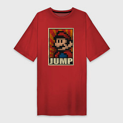 Футболка женская-платье Jump Mario, цвет: красный