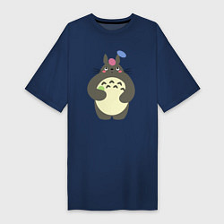 Футболка женская-платье Totoro game, цвет: тёмно-синий