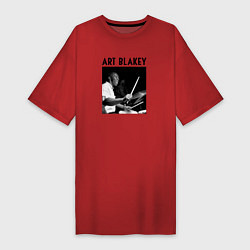 Футболка женская-платье Jazz drummer Art Blakey, цвет: красный