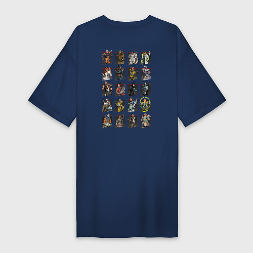 Женская футболка-платье Апекс легенд - все герои / Тёмно-синий – фото 2