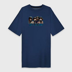 Футболка женская-платье Beatles beagles, цвет: тёмно-синий