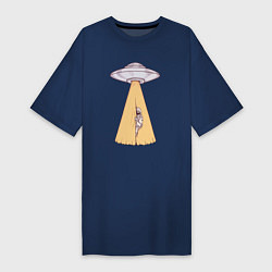 Женская футболка-платье Космос за занавесом