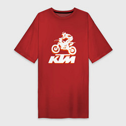 Футболка женская-платье KTM белый, цвет: красный