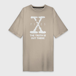 Футболка женская-платье X-Files: Truth is out there, цвет: миндальный